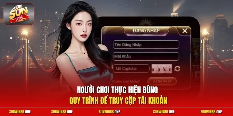 Người chơi thực hiện đúng quy trình để truy cập tài khoản